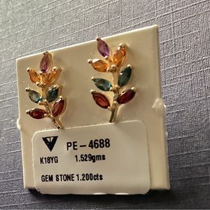 18K yellow gold Multi Color Leaf design